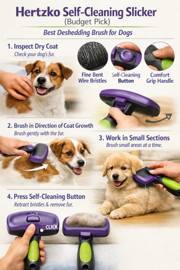 2  Hertzko Self Cleaning Slicker Budget Pick