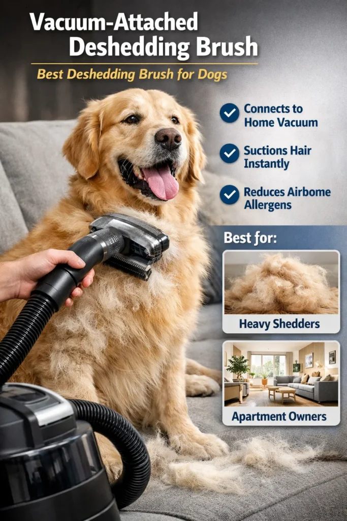 8  Vacuum Attached Deshedding Brush