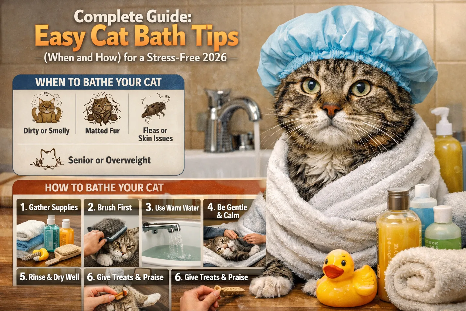 Complete Guide: Easy Cat Bath Tips (When and How) for a Stress-Free 2026