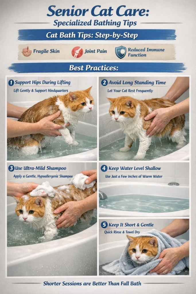 Senior Cat Care Specialized Bathing Tips