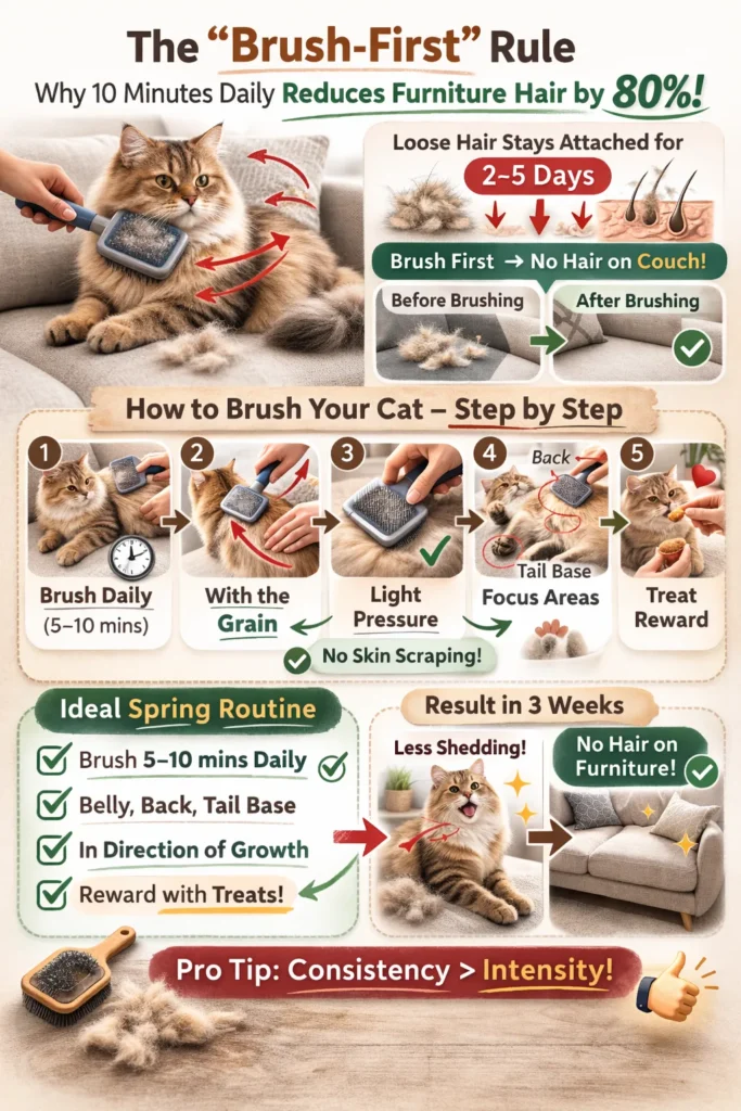 The Brush First Rule Why 10 Minutes Daily Reduces Furniture Hair By 80