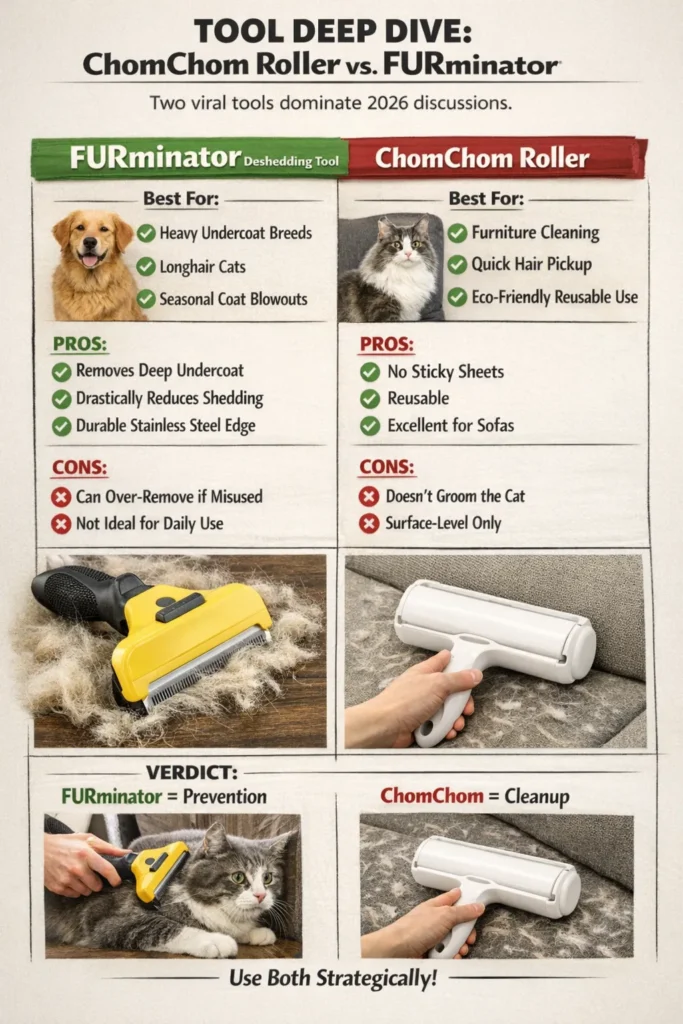 Tool Deep Dive Chomchom Roller Vs  Furminator