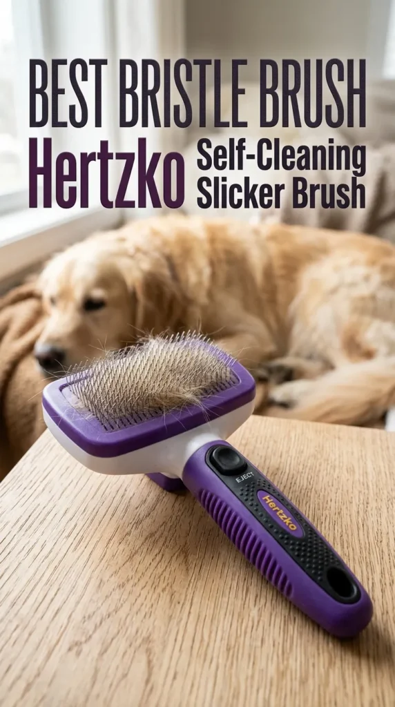 Best Bristle Brush Hertzko Self Cleaning Slicker Brush