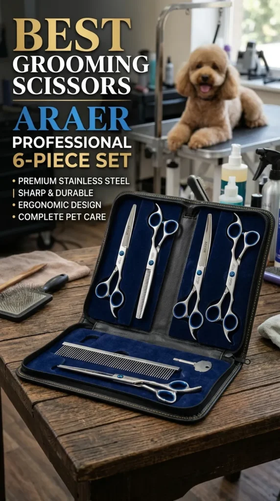 Best Grooming Scissors Araer Professional 6 Piece Set