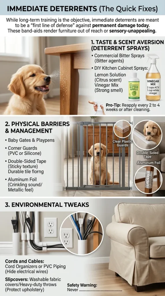 Immediate Deterrents The Quick Fixes how to stop puppy chewing furniture