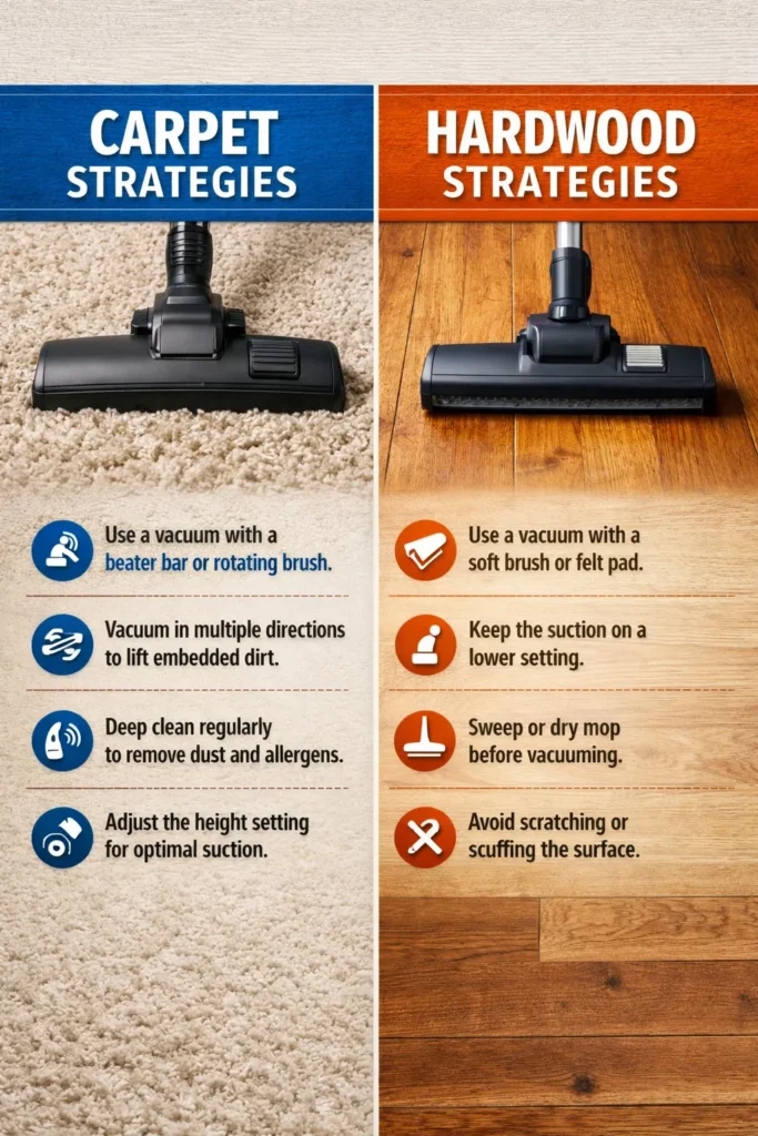 Specific Strategies For Different Surfaces Carpet Vs  Hardwood