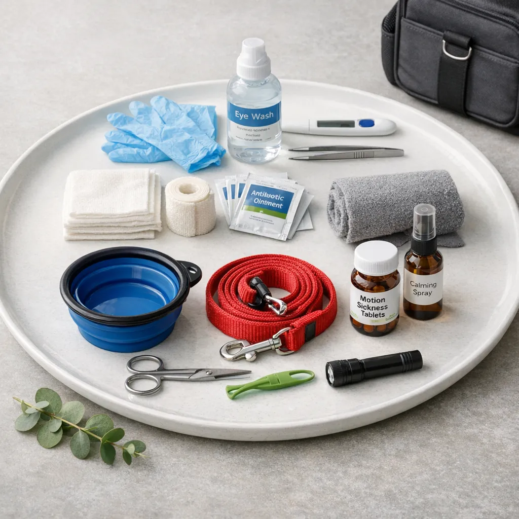 Travel Pet First Aid Kit Setup